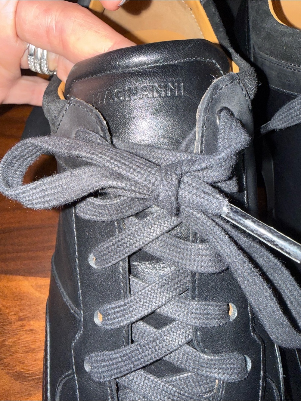 Magnanni Men’s Arco Black Leather Lace-Up Sneakers RETAIL $550 — NEW IN BOX - Picture 6 of 10